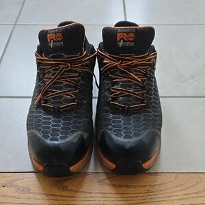 Timberland PRO Men's Black and Orange Shoes Size 11W